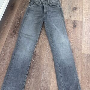 MOTHER Faded Gray Straight-Leg Jeans